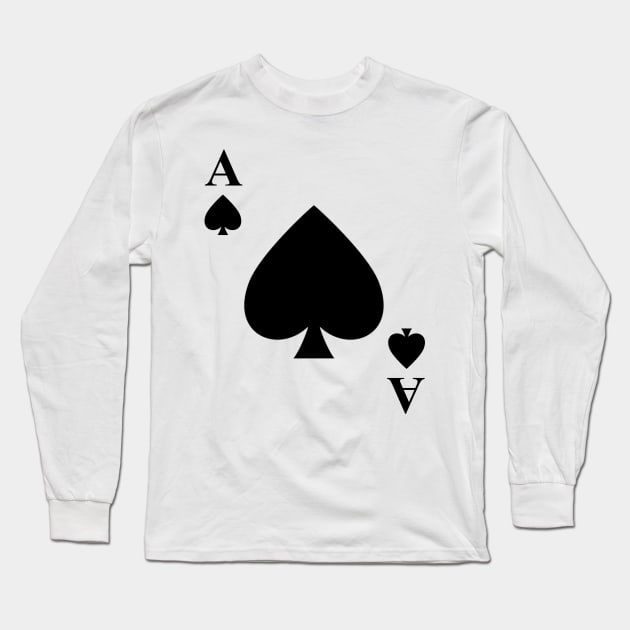 Ace of Spades Playing Card Halloween Costume Long Sleeve T-Shirt by fishbiscuit